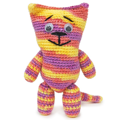 Вязаная игрушка "Радужный кот" - Ручная авторская работа и подарит Вам минуты радости инфо 6147j.