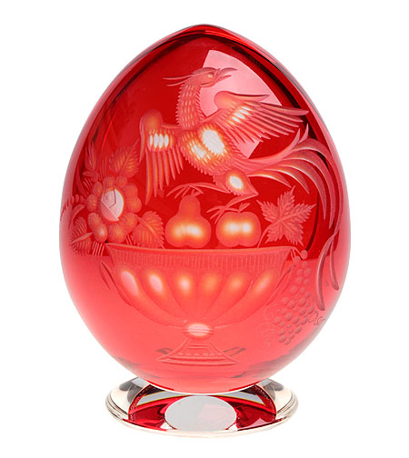 Подсвечник "Жар-птица" Красное стекло, гравировка, шлифовка Ручная авторская работа 11,5 см, диаметр 7,5 см инфо 6407j.