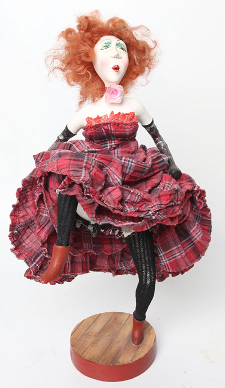 Авторская кукла "Канкан" Фимо, текстиль Ручная работа 1970 году Профессионально авторской инфо 6435j.