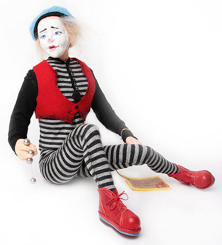 Авторская кукла "Мим" - Ручная работа материалы, размер и год создания инфо 6465j.