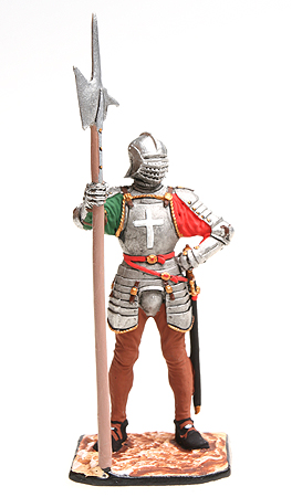 Пехотинец-алебардист, 1513 год, Англия (Оловянная миниатюра - Авторская роспись) Авторская работа Мастерская "Чекан" 2008 г инфо 6487j.