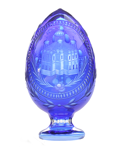 Яйцо "Успенский собор" Стекло, гравировка Ручная авторская работа диаметр 8,5 см Сохранность отличная инфо 6508j.