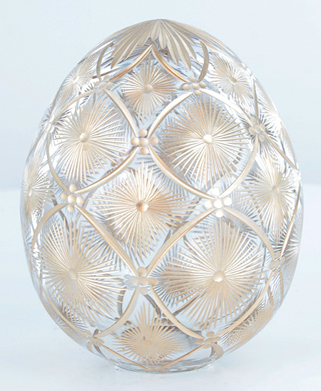 Яйцо "Орнамент" (Стекло, гранение, золочение - Ручная авторская работа) 8,5 см, диаметр 7 см инфо 6534j.