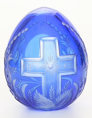 Яйцо пасхальное Двухслойное стекло, фигурная шлифовка Ручная авторская работа Авторская работа MACGRAV 2008 г инфо 6540j.