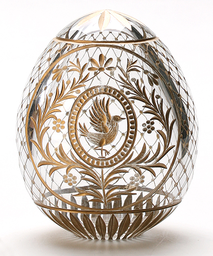 Яйцо "Канарейка" Стекло, гравировка, золочение Ручная авторская работа диаметр 6,5 см Сохранность отличная инфо 6545j.