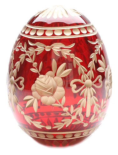 Яйцо "Розы" (Стекло, гравировка, позолота - Ручная авторская работа) диаметр 5,5 см Сохранность отличная инфо 6596j.