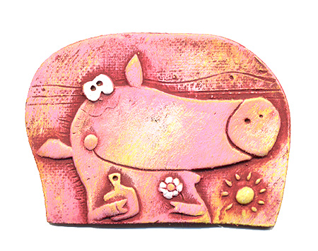 Магнит "Свинка" Керамика, роспись Ручная авторская работа маленький приятный сюрприз близкому человеку! инфо 9411j.