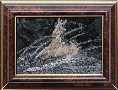 Картина из камня "Лошадь" (Лабрадорит, яшма, лидит, астрафилит) Ручная работа (в зависимости от наличия камня) инфо 9464j.