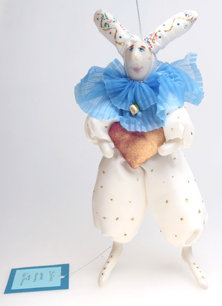 Авторская кукла "Зайчик с сердечком" Цернит, текстиль Ручная работа авторское название куклы, автор, материалы инфо 5267b.