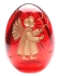 Яйцо "Ангел" (Рубиновое стекло, гравировка, бронзирование - Ручная авторская работа) Диаметр 6 см Сохранность отличная инфо 1102d.