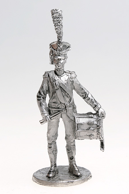 Барабанщик гвардейского полка 1812 год Франция Оловянная миниатюра Авторская работа Авторская работа Мастерская "Чекан" 2009 г инфо 4954e.
