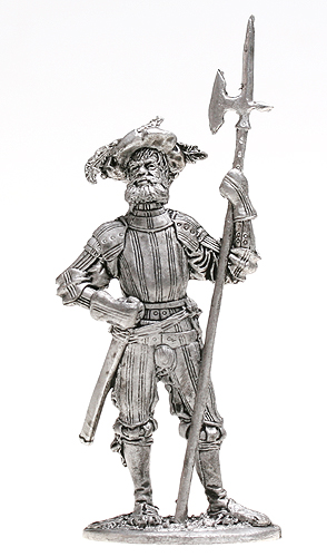Капитан ландскнехтов, 1520 год, Европа (Оловянная миниатюра) Авторское литье Авторская работа Мастерская "EK-Casting" 2008 г инфо 5004e.