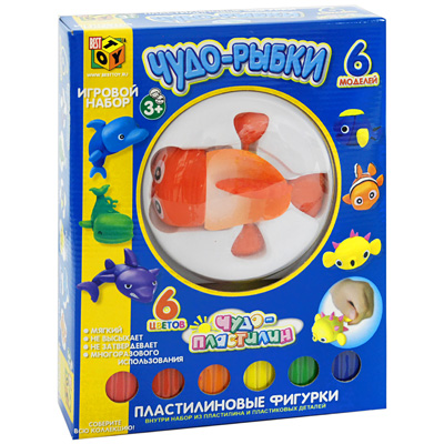 Игровой набор "Пластилиновые фигурки: Рыба-клоун" разного цвета, 5 пластиковых деталей инфо 6100e.