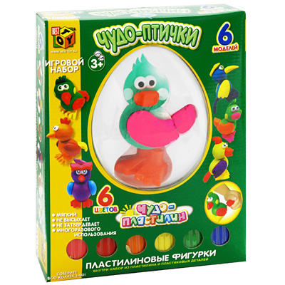 Игровой набор "Пластилиновые фигурки: Утка" разного цвета, 5 пластиковых деталей инфо 6102e.