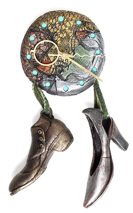 Часы "Обувь" (Керамика) Ручная авторская работа особенное очарование! Автор Павел Никифоров инфо 11514e.