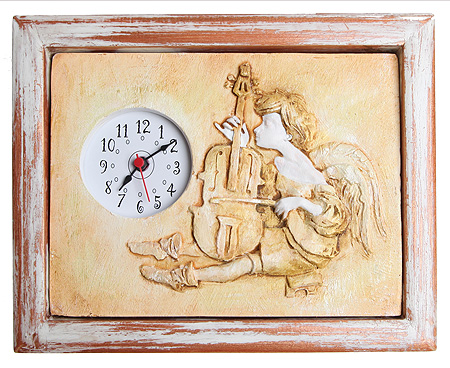 Часы настенные "Ангел с виолончелью" - Авторская работа Великолепная идея для оригинального подарка! инфо 11518e.