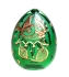Яйцо "Шут" (Зеленое стекло, гранение, золочение) Ручная авторская работа 7 см, диаметр 5 см инфо 3598f.