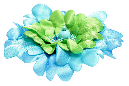 Брошь "Голубая роза" (Ткань, бисер) Ручная работа прекрасным подарком для любой женщины! инфо 5417a.