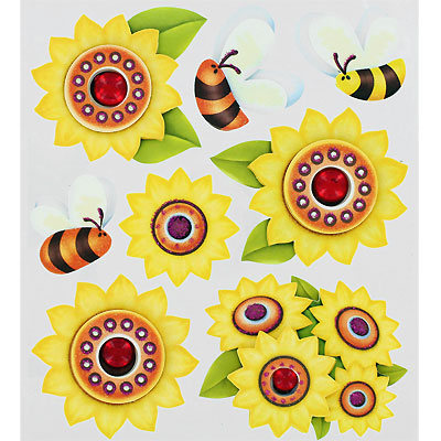 Набор 3D наклеек "Пчелки и подсолнухи", 5 листов 11х12,5 шт Изготовитель: Тайвань Артикул: ES-02 инфо 11869f.